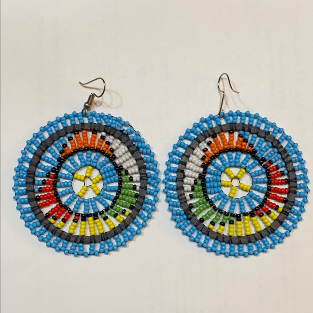 Light Blue NASHONA Beaded Earrings